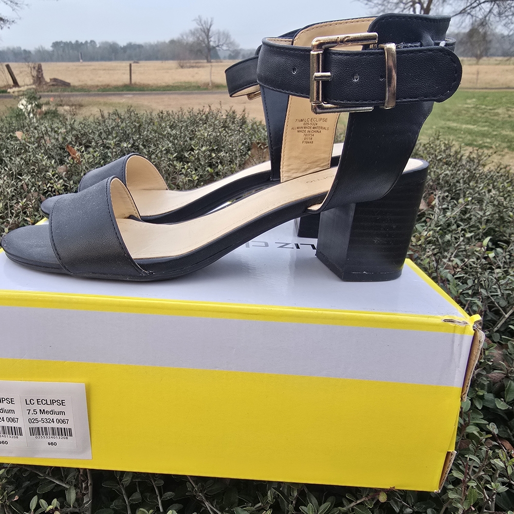 Liz Claiborne Black Block Heel Sandals